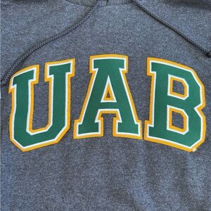 Gray Embroidered Hoodie with UAB Logo
